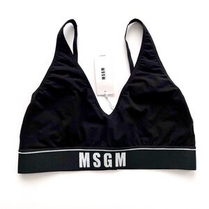 MSGM Underwear Black Logo Sports Crop top bra Large
